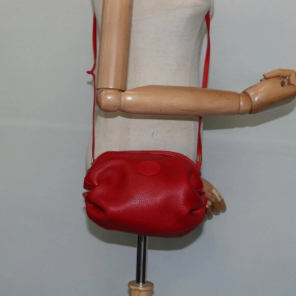 GUCCI Shoulder Bag Leather Red Gold 007 115 5770 Auth BA7131 - Picture 1 of 16